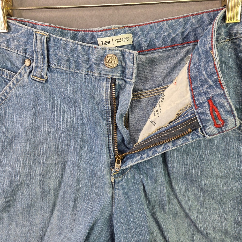 Lee Carpenter Denim Shorts Womens 6M Blue Light Wash Mid Rise Cotton Utility - Picture 5 of 7